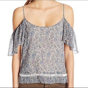Blue Floral Rebecca Minkoff Cold Shoulder Top